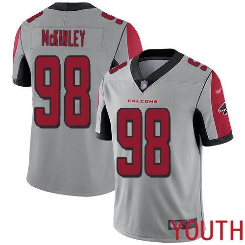 Atlanta Falcons Limited Silver Youth Takkarist McKinley Jersey NFL Football #98 Inverted Legend